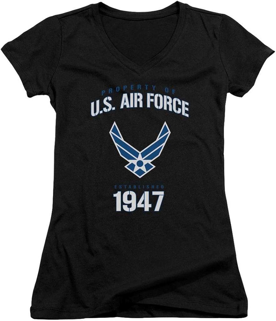 Amazon.com: A&E Designs Juniors U.S. Air Force Shirt Property of USAF Est. 1947 V-Neck: Clothing