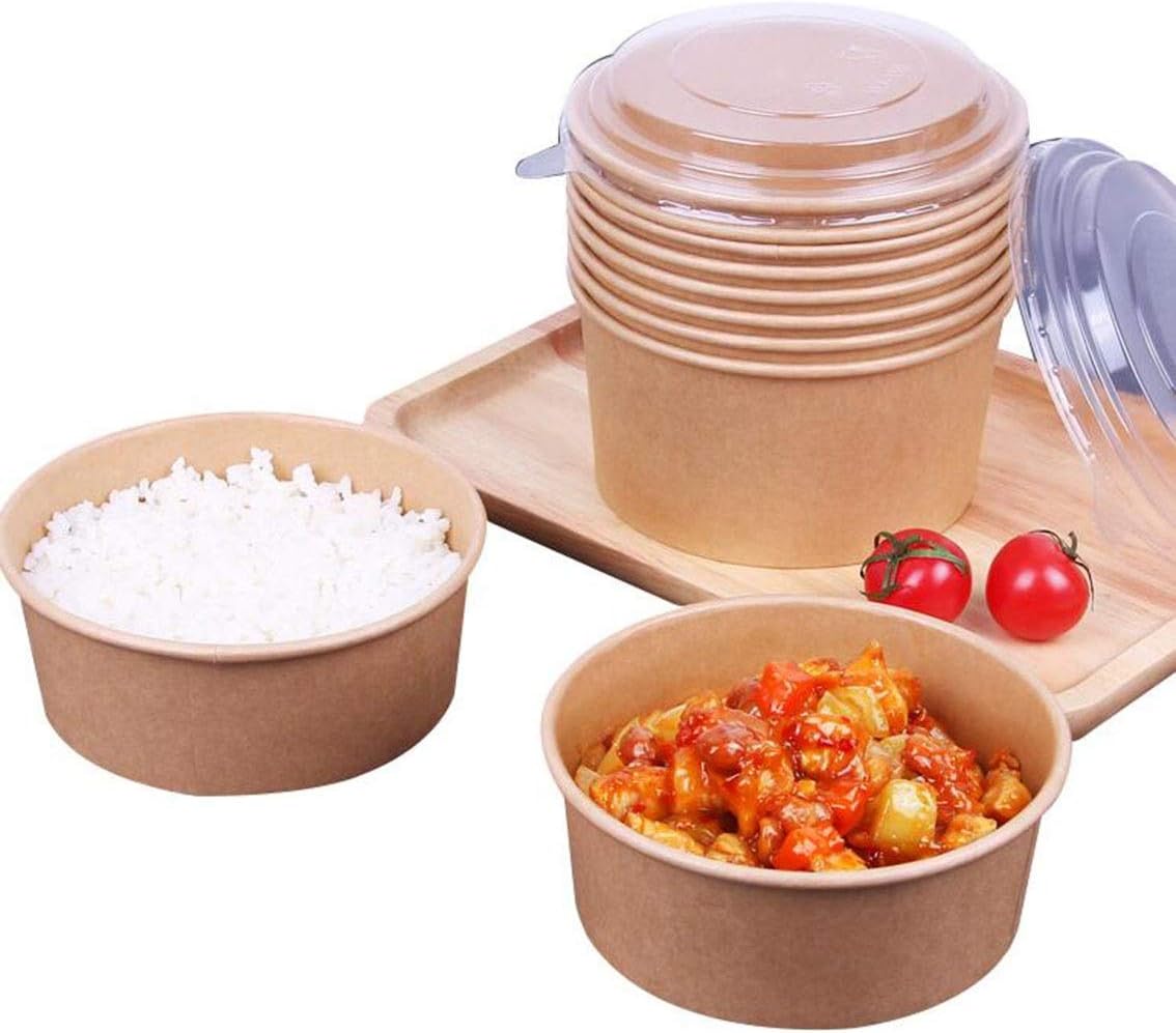 Salad bowl Bio disposable dishes soup bowl brown 900 ml, composable