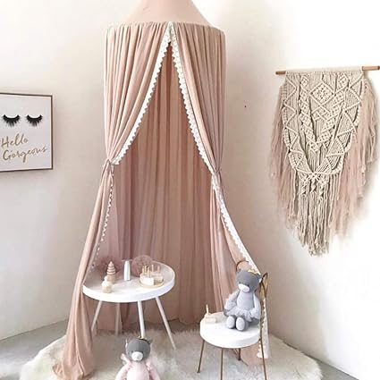 Enfants Lit Baldaquin Ciels De Lit Bebe Literie Dome Rond Moustiquaire Decorations De Chambre De Bebe Auvent De Lit De Moustiquaire Pour Enfants Rose Amazon Fr Bebes Puericulture