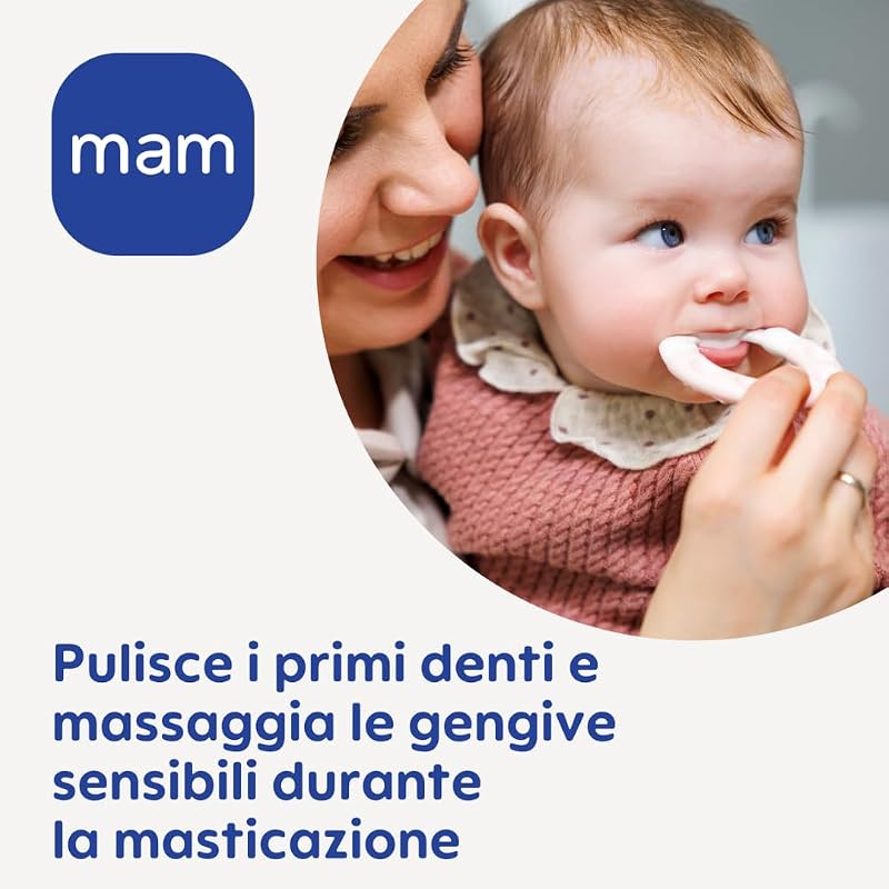 Istruzioni in lingua straniera - MAM Bite & Brush C137 – Pulisce e Massaggia le Gengive per Bambini Dai 3 Mesi, Verde,