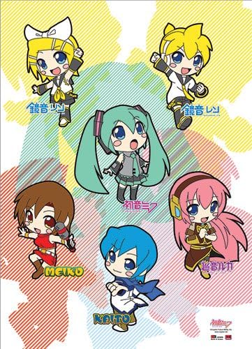 Amazon Co Jp 初音ミク ボーカロイドシリーズ Sdグループ デフォルメ タペストリー ミク リン レン Meiko Kaito 布製ポスター おもちゃ 通販
