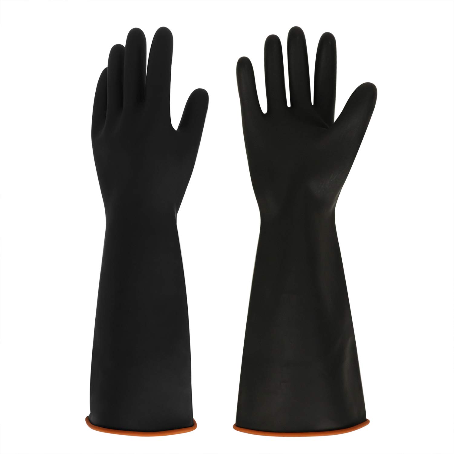 1 Pair Heavy Duty Industrial Gloves Long Waterproof Gloves Finger Thickened Protective Gloves Resist Acid and Alkali Reusable Chemical Work Gloves for Men Women Protect Hands Arms