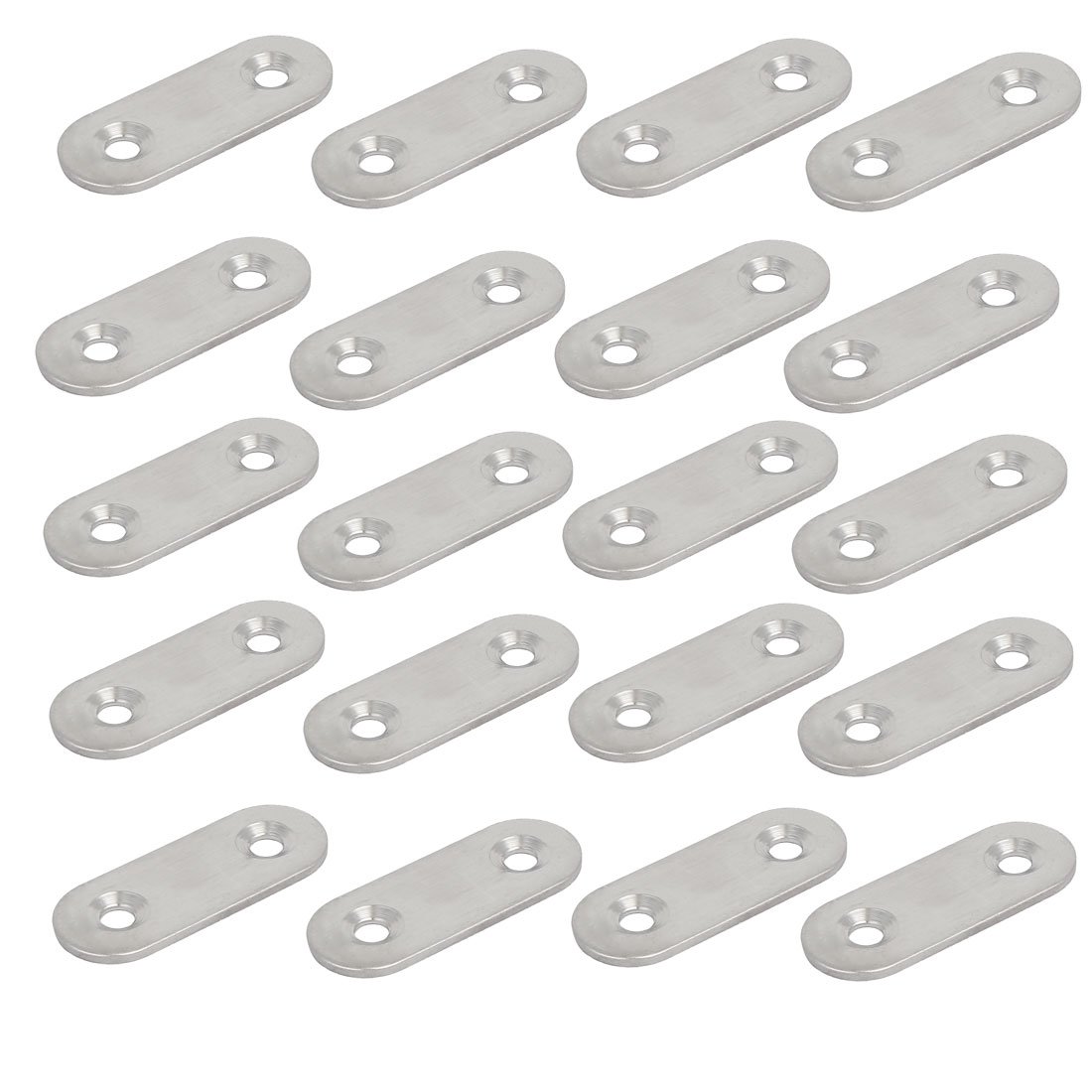 Sourcingmap 40mmx16mmx2mm Stainless Steel Straight Joining Mending Flat Repair Plates 20pcs