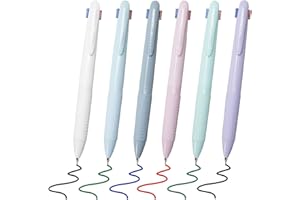 6 Pack Multicolor Ballpoint Pen, 0.5mm 4-in-1 Colored Ballpoint, 4-Color Retractable Fine Point Pens for Office School Suppli