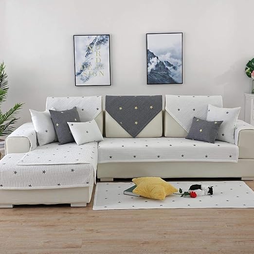 Amazon Com Womaco L Shape Sectional Couch Cover Cotton Sofa