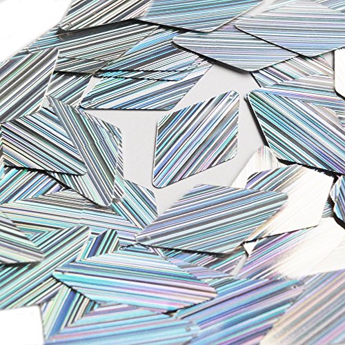 Sequin Long Diamond 1.75 inch Couture Loose Paillettes. Silver City Lights Reflective Metallic. Made in USA.