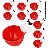 Automatic Chicken Waterer Cups,10 Pack Large Chicken Water Feeder, Universal Tee Fittings Poultry Feeder Cups Suitable for Chicken, Duck, Goose, Turkey with Mounting Hole Opener