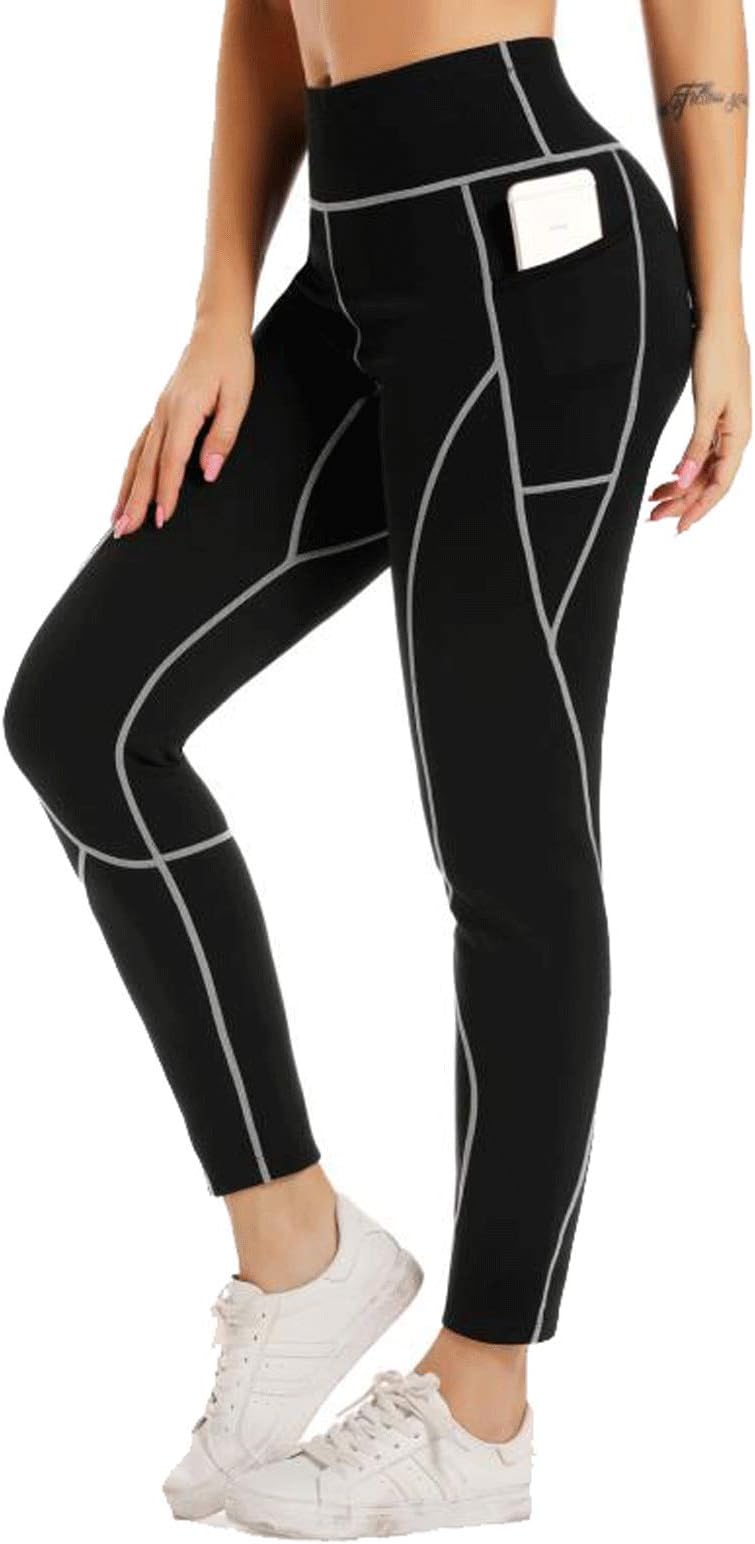 Women Weight Loss Neoprene Sauna Pants Slimming Body Shaper Sweat Thermo Leggings with Pocket