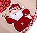 iPEGTOP 42 inch Christmas Tree Skirt - Quilted Xmas Tree Skirt Holiday Decoration Joy Character Snowflake Lovely Santa - Red and Begie Plaid Rim