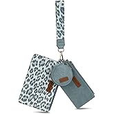 Montana West X Wrangler Keychain Wristlet Wallets for Women Dual Pouch Wristlet with Zipper Coin Purse Large Capacity and Easy to Carry
