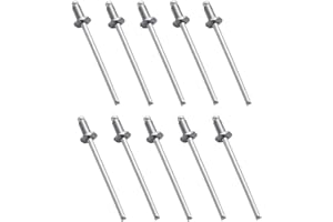 AWTURBO 10 Pcs Silver Stainless Steel Rosette Rivets VIN Door Tags Replacement Part Fits For Chrysler GM Ford AMC Cars