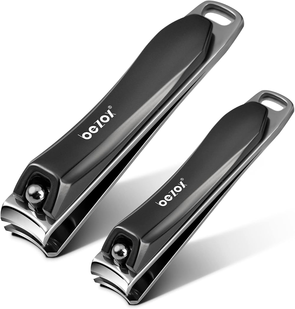 BEZOX Sturdy Nail Clipper Set Stainless Steel Ergonomic Ultra Sharp 2 in 1