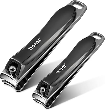 BEZOX Sturdy Nail Clipper Set Stainless Steel Ergonomic Ultra Sharp 2 in 1