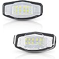 Asgohme LED License Plate Lights Bright White Tag Lamp Assembly Replacement Compatible with Honda Accord Sedan Odyssey Civic Pilot & Acura MDX TSX TL ILX RDX RL, Pack of 2