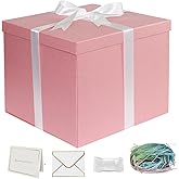 YINUOYOUJIA Large Gift Box 12x12x10 Inches,Pink Gift Boxes for Presents,Birthday Box,for Packaging,Valentine's Day,Mother's Day,Christmas,Anniversaries,Family or Business.