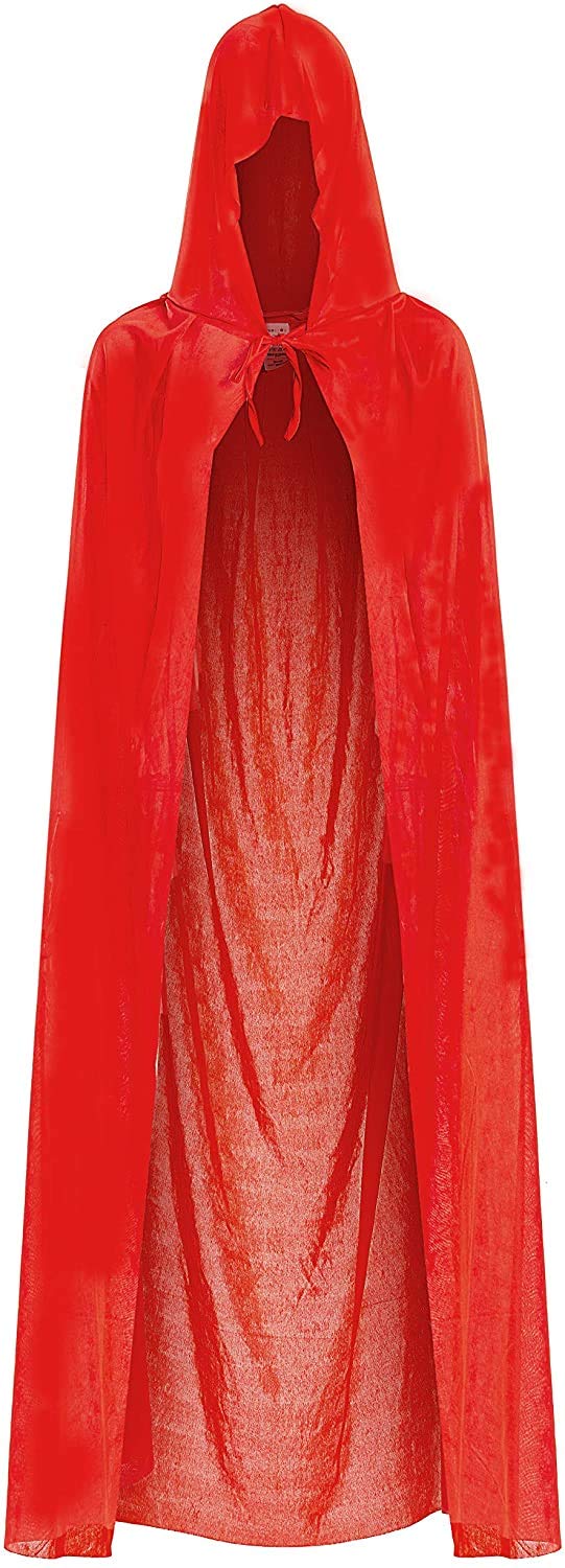 Vampire Cape Kids Fancy Dress Halloween Costumes - 120cm Red Hooded Cape Kids Hooded Cloak for Dracula or Devils Halloween Fancy Dress Costume for Boys and Girls - Red Vampire Cloak for World Book Day