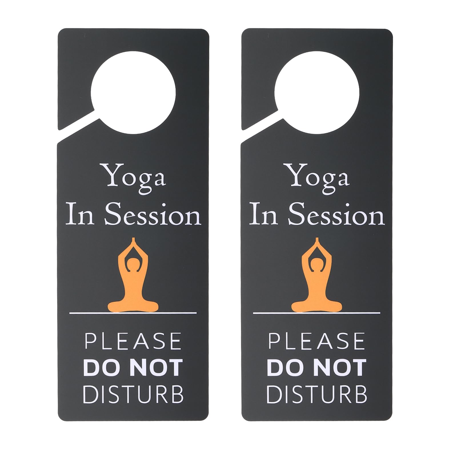 PATIKIL Do Not Disturb Door Hanger Sign, 2 Pcs PVC Double Sided Yoga in Session Door Sign Decor for Office, Meeting, Session, Home, Recording, Grey, 9.3" x 3.5"