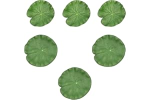 BRBASAP 6Pcs Realistic Floating Lily Pads for Ponds Artificial Foam Lotus Leaves for Pond Decor Plastic Water Lily Pads Foliage for Pool Koi Fish Patio Aquarium Lifelike Pond Plants