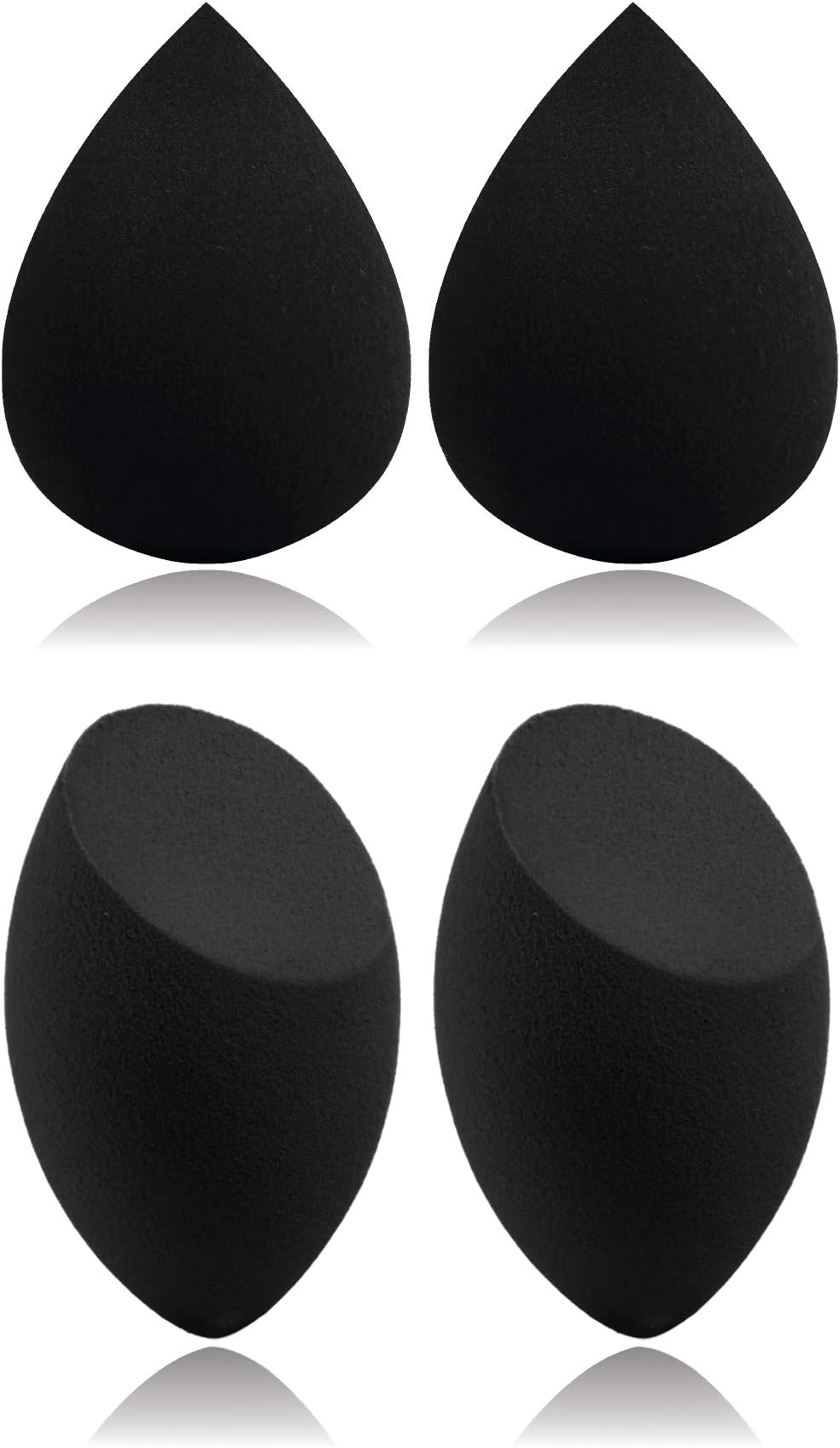 4 Pcs Makeup Sponge Set Blender Beauty Foundation Blending Sponge - Soft Latex Free Vegan Sponges - Blending, Highlighting, Contouring - Flawless Coverage