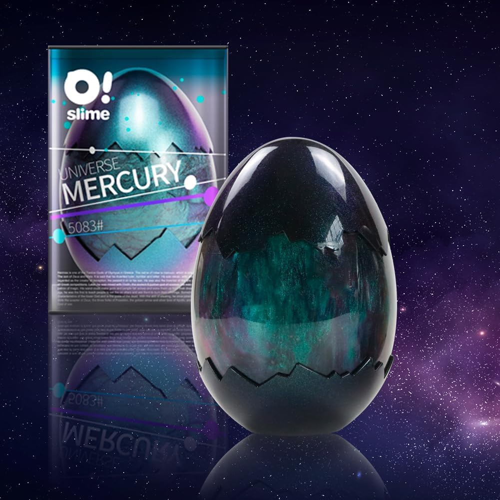 WATERELF Galaxy Slime Kit for Kids & Adults - Perfect for Party Favors, Stress Relief Slime, Fidget Sensory Therapy Toys for Boys & Girls 420ml Per Pack, Galaxy Theme Mercury - Green β image 1