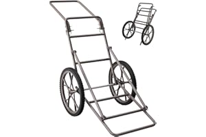 Goplus Folding Deer Cart, 500LBS Deer Hauler with Big Rubber Wheels, Heavy Duty Metal Hunting Game Cart for Animals, Firewood, Hiking, Fishing