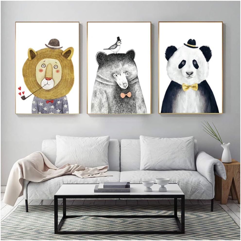 XZRDP Animal nórdico León Oso Panda Lienzo HD impresión Pintura Pared