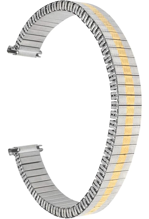 Bracelet Extensible Pour Montre 13 Mm En Acier Inox Argenté - Marque Evinger USA