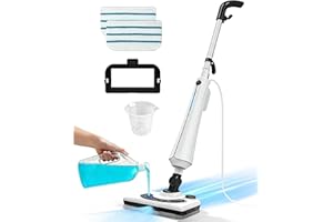 HAWKAM Steam Mops for Floor Cleaning, 1300W Floor Steamer with Detergent Chamber, 25S Heat Up, Lightweight Steamer for Cleaning with 2 Washable Pads, Safe for Tiles, Upholstery, Carpet, Hardwood