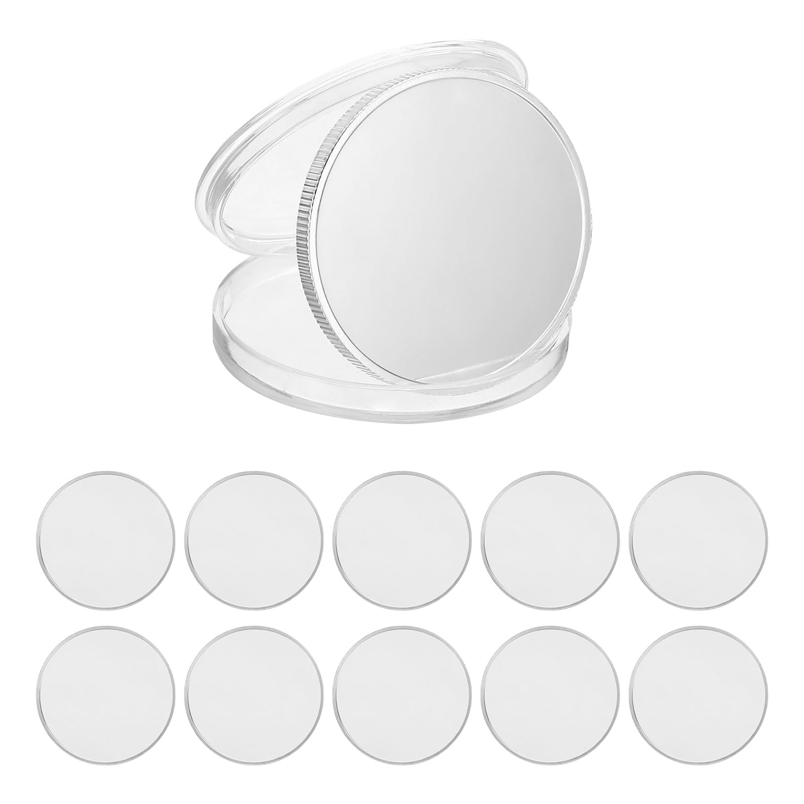 PATIKIL Challenge Coins Blanks, 15Pcs 40mm/1.57inch Zinc Alloy Threaded Edged Blank Coins with Protective Box for Laser Engraving Supplies, Commemorative Collection DIY Crafts, Silver