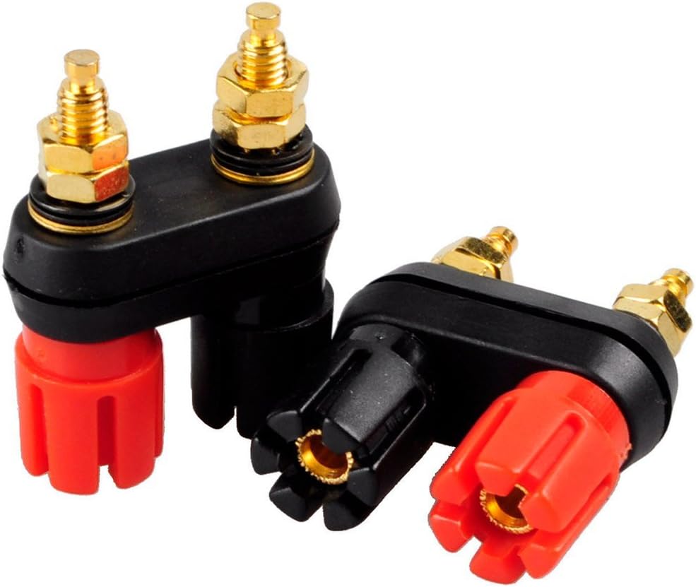 Conwork 2Pack Dual 4mm Banana Plug Jack Socket Binding Post for Speaker Amplifier Terminal