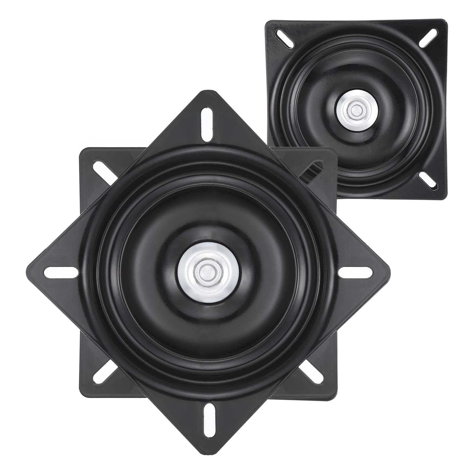 uxcell 2 Pack 6 Inch Bar Stool Swivel Plate Replacement, Chair Swivel Base with Ball Bearing, Seat Swivel Base 300lbs Capacity for Bar Stool, Swivel Chair or Recliner, Black