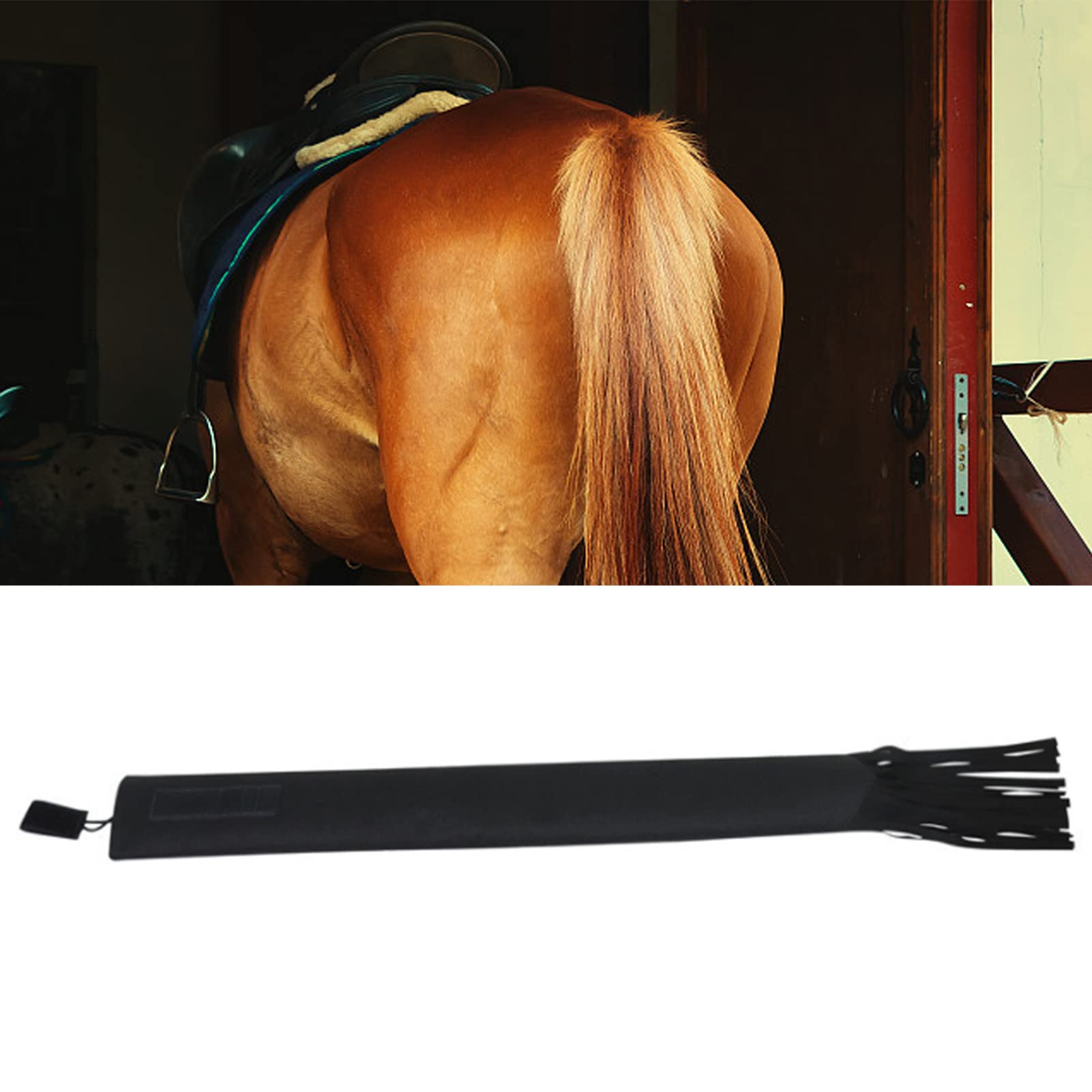 Horse Tail Bag, Horse Tail Guard Repel Fly Nonwoven Waterproof Lightweight for Protection and Cleaning (Black)