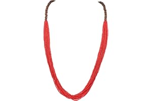 Bocar Long Multiple Row Handmade Beaded Statement 33" Necklace for Women with Gift Box