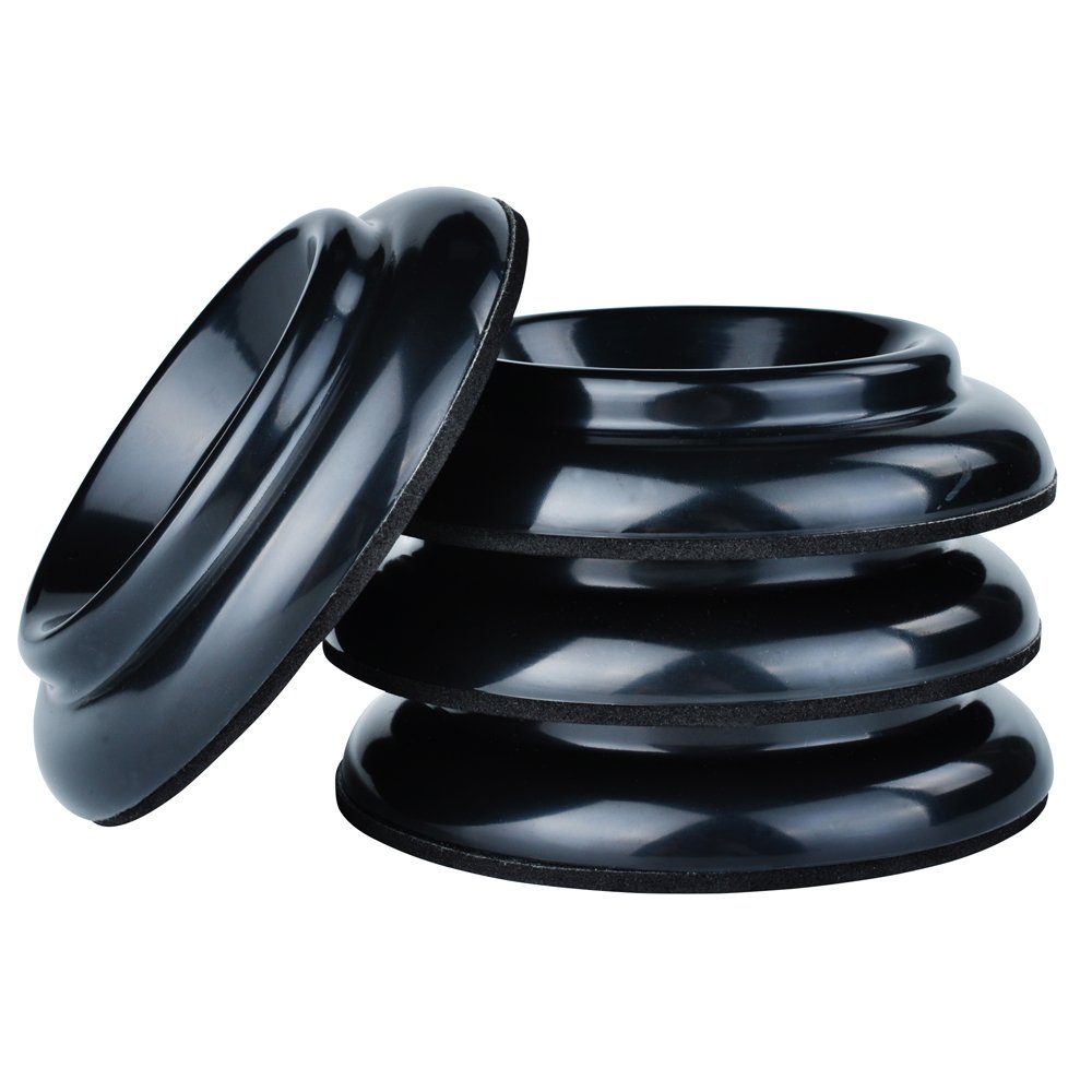 KingPoint ABS Plastic Upright Piano Caster Cups Set of 4 Black Slip Resistant