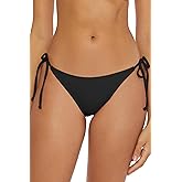 BCA by Rebecca Virtue Kira - Women's Side Tie Bikini Bottom with Cheeky Coverage, Sexy Swimwear Separates for Women, Black, Small