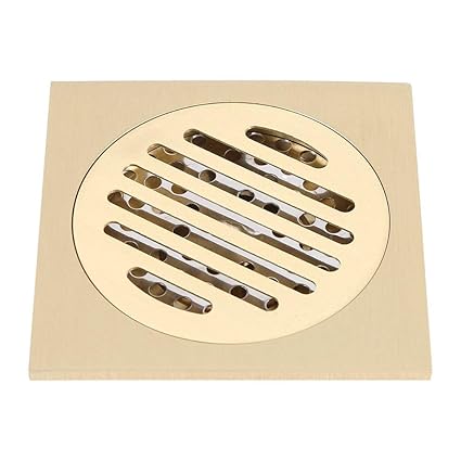 Brass Square Shower Floor Drain Grates Bathroom Tile Insert