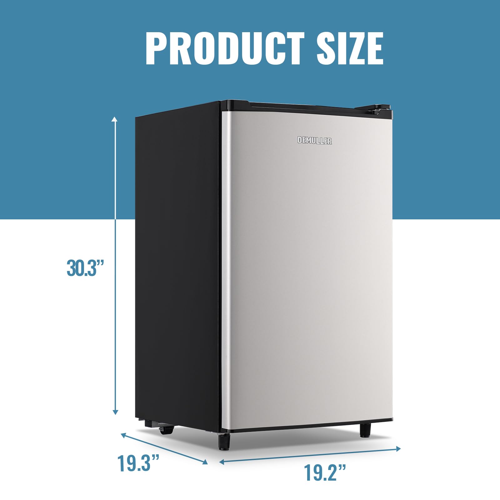 Upright Freezer 3.2 Cu.ft Freezer Single Door Freestanding Small Freezer with Adjustable Thermostat Front Door Open Mini Freezer for Kitchen, Apartment, Basement, Dorm, Silver