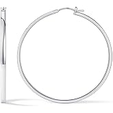 Gacimy Flatted Hoop Earrings for Women 14K Gold Plated with 925 Sterling Silver Post