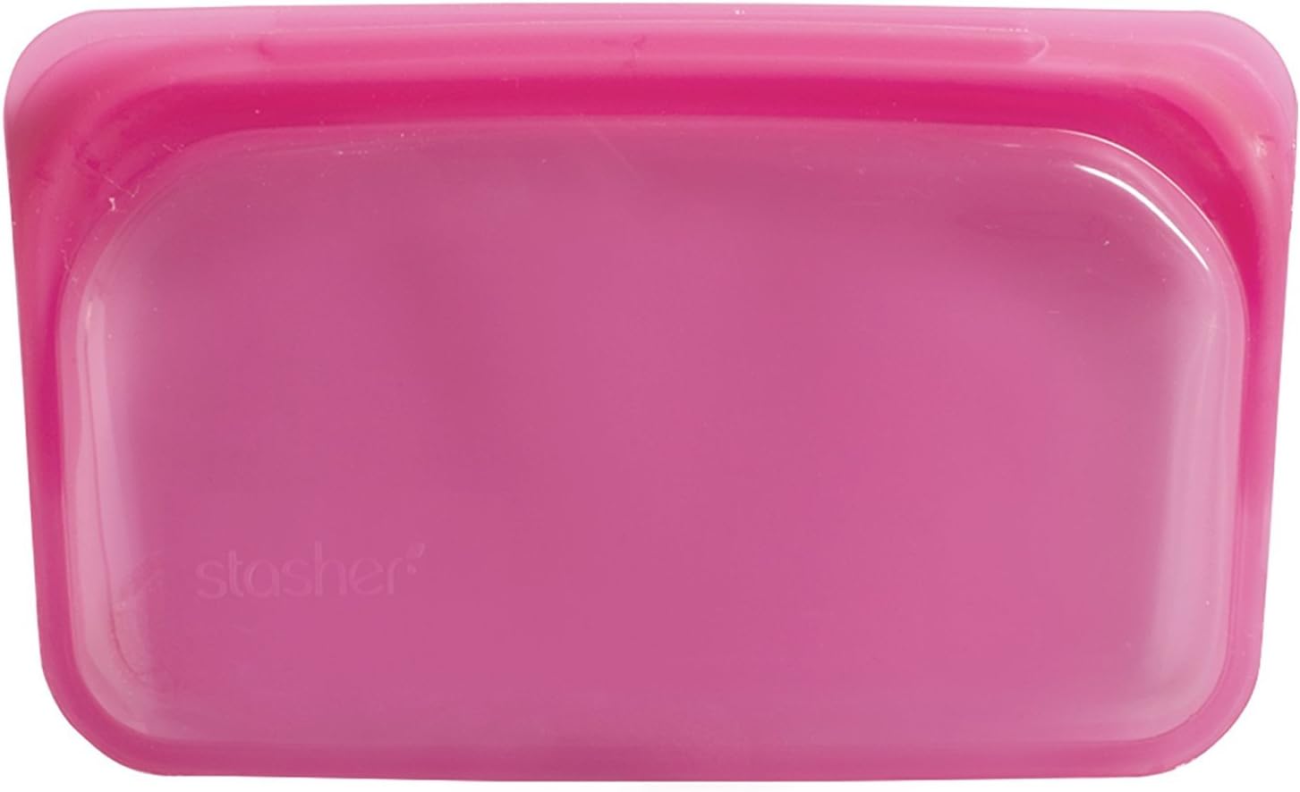 Stasher Re-Usable Food-Grade Platinum Silicone Snack Bag for Eating From/Protecting Electronic Devices/Organising/Travelling, 11.45 cm x 19.05 cm, Raspberry