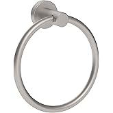 RARXTR Brushed Nickel Towel Ring, Hand Towel Holder for Bathroom Kitchen Modern Rounded Base Wall Mount SUS304 Stainless Steel