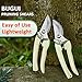 BUGUI Bypass Garden Pruning Shears – 2 Pack, Ultra Lightweight Hand Pruners Make Cut Smooth & Clean, Professional Gardening Scissors for Cutting Live Flowers, Plants, Light Branches.thumb 2