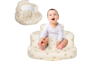 Momsnug Baby Beach Chair，Inflatable Baby Seat for Babies 3 Months and Up,Summer Bumbo Seat for Learning to Sit, Feeding, Camping (Bear)