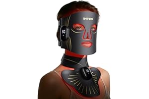 INTEO Red Light Therapy for Face and Neck, 4 Modes Cordless Face Mask Light Therapy with Neck Masks, 850nm Infrared & Red Light Mask, 2000mAh Rechargeable Light Therapy Skin Care at Home (680 Beads)