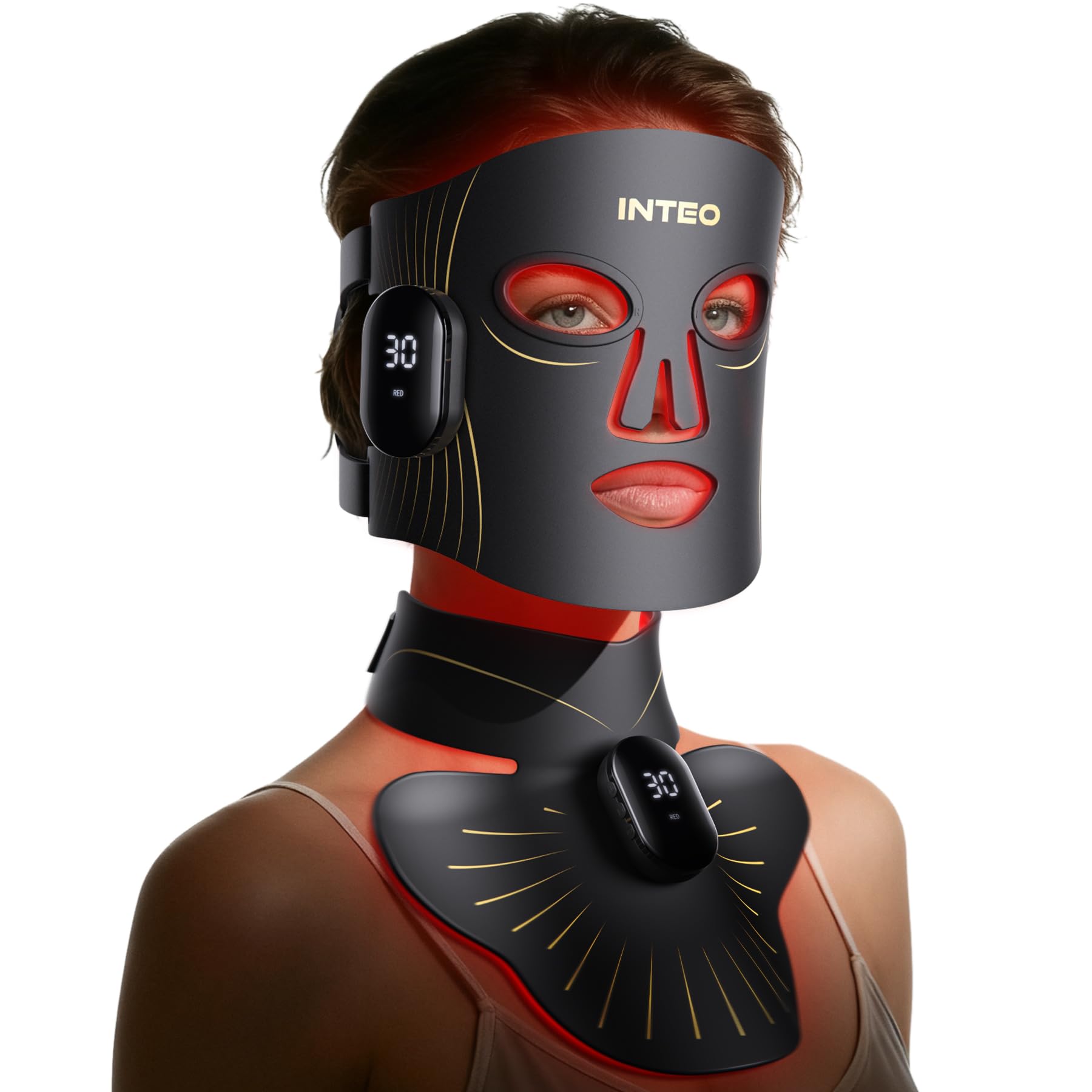 Photo 1 of Red Light Therapy for Face and Neck, 4 Modes Cordless Face Mask Light Therapy with Neck Masks, 850nm Infrared & Red Light Mask, 2000mAh Rechargeable Light Therapy Skin Care at Home (680 Beads)