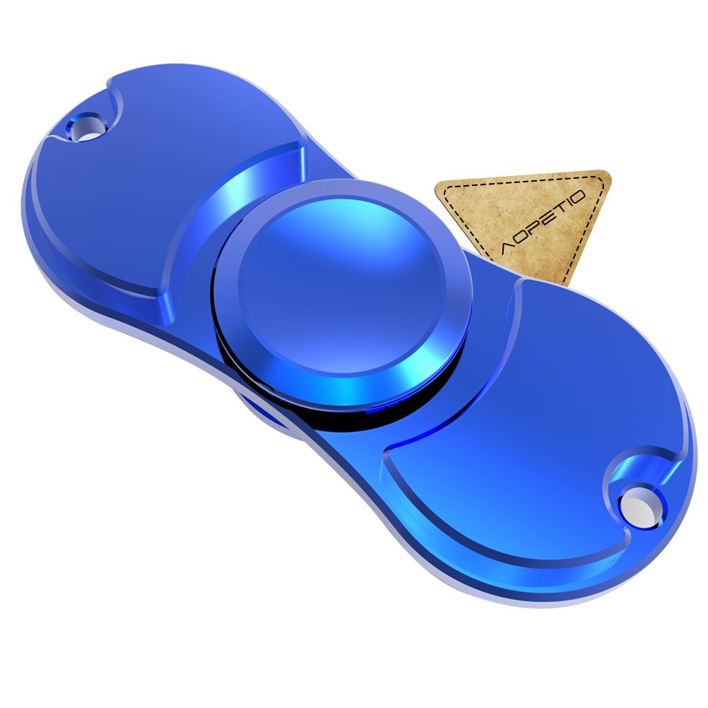 Fidget Metal Hand Spinner,AOPETIO EDC Toy Finger Metal Fidget Spinner for Relieving Stress Anxiety ADD ADHD Focus Your Mind (Blue, 01 EDC)
