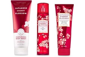 BATH & BODY WORKS Bath and Body Works - Japanese Cherry Blossom - Moisturizing Body Wash, Fine Fragrance Mist and Ultra Shea Body Cream - 3 pc - Gift Set (2020))