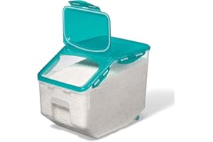 Starfrit LocknLock Plastic Pantry Container with Wheels - 406oz/12L - Airtight - 4-Sided Locking Flip-Top Lid
