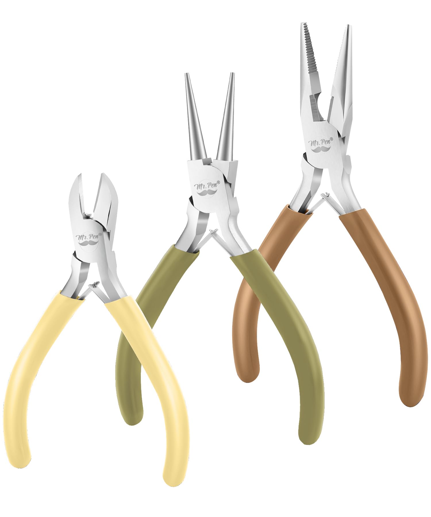 Photo 1 of Mr. Pen- Jewelry Making Kit, 3 Pack Vintage Color Pliers, Wire Cutters, Chain Nose and Craft Pliers for Earrings and Jewelry