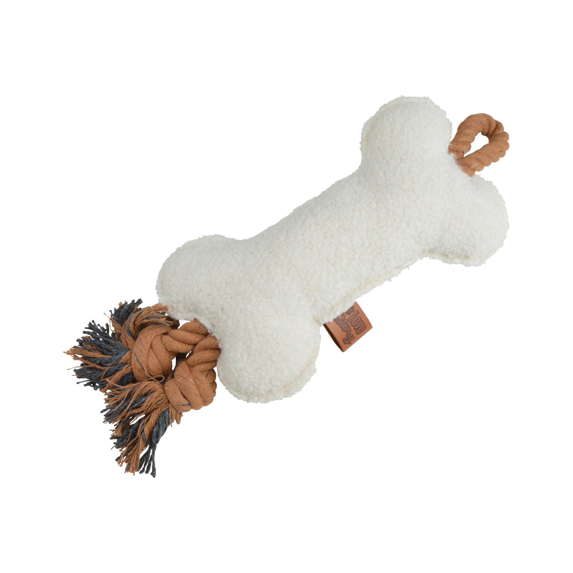 SONDEY Wooly Plush Bone with Polyester Cord 13 x 6 x 37 cm