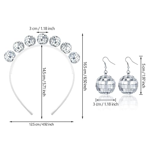 Hicarer 1970s Disco Accessories Women Costume Set Disco Ball